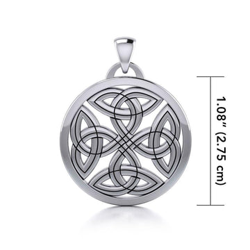 Celtic Trinity Quaternary Knot Sterling Silver Pendant TPD4631